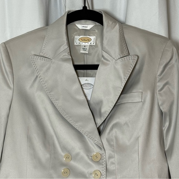 Talbots Cropped Silk Blend Blazer Petite 6 NWT Gray - Picture 4 of 11